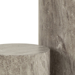 Florence Dice Grey Marble and River Rough Paper Effect Round Pedestal Set of 2 - Size: 70 x 34 x 34cm - Furniture To Go - Wilko - thumbnail 6
