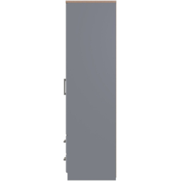 Crowndale Kent Ready Assembled 2 Door 2 Drawer Dusk Grey and Bardolino Oak Wardrobe - Size: 2 Door, 2 Drawer - Wilko - thumbnail 4