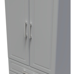 Crowndale Kent Ready Assembled 2 Door 2 Drawer Dusk Grey and Bardolino Oak Wardrobe - Size: 2 Door, 2 Drawer - Wilko - thumbnail 6