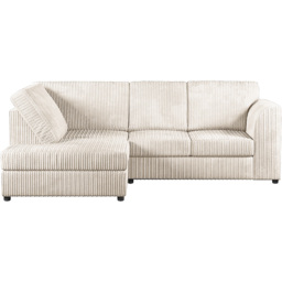 Luxor 4 Seater Cream Jumbo Cord Full Back Left Hand L Shape Corner Sofa - Wilko - thumbnail 3
