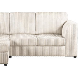 Luxor 4 Seater Cream Jumbo Cord Full Back Left Hand L Shape Corner Sofa - Wilko - thumbnail 5
