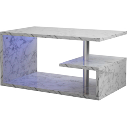 Comfy Living White Marble Effect High Gloss Abstract LED Coffee Table - Size: 46 x 94 x 50cm - Wilko - thumbnail 4