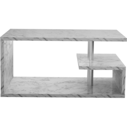 Comfy Living White Marble Effect High Gloss Abstract LED Coffee Table - Size: 46 x 94 x 50cm - Wilko - thumbnail 6