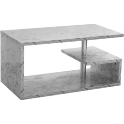 Comfy Living White Marble Effect High Gloss Abstract LED Coffee Table - Size: 46 x 94 x 50cm - Wilko - thumbnail 5