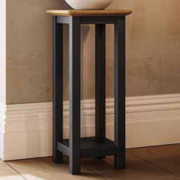 FWStyle Taberno Single Shelf Graphite Blue and Oak Side Table - Size: 55 x 27 x 24cm - Wilko - thumbnail 1