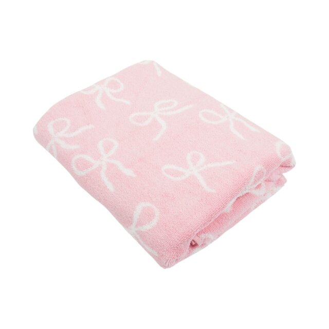 Bow Cotton Towel Pink - Wilko - image 1