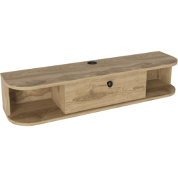 Decorotika Ibarra Single Door 2 Shelf Oud Wall Mounted TV Unit - Size: 23.4 x 120 x 29.6cm - Brown - Wilko - thumbnail 3
