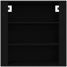 vidaXL 3 Open Shelf Black Wall Mounted Cabinet - Size: 80 x 80 x 33cm - Wilko - thumbnail 5