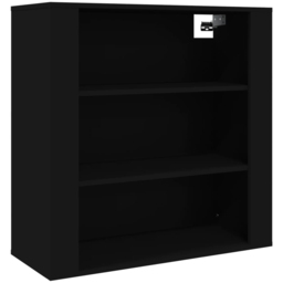 vidaXL 3 Open Shelf Black Wall Mounted Cabinet - Size: 80 x 80 x 33cm - Wilko - thumbnail 3