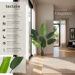 tectake Artificial Bird of Paradise Tree in Pot 120cm - Size: 120 x 25 x 25cm - Green - Wilko - thumbnail 7