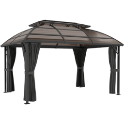 Outsunny 4 x 3m Brown Aluminium Gazebo with Curtains - Size: 224.5 x 38.5 x 16.5cm - Wilko - thumbnail 3