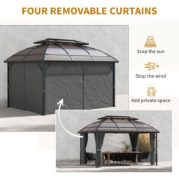 Outsunny 4 x 3m Brown Aluminium Gazebo with Curtains - Size: 224.5 x 38.5 x 16.5cm - Wilko - thumbnail 7