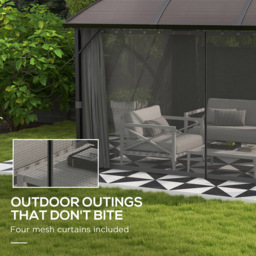 Outsunny 4 x 3m Brown Aluminium Gazebo with Curtains - Size: 224.5 x 38.5 x 16.5cm - Wilko - thumbnail 6