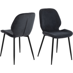 Florence Femke Set of 4 Anthracite Dining Chair - Grey - Furniture To Go - Wilko - thumbnail 3