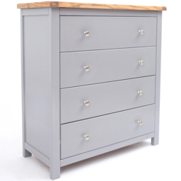 Mirano 4 Drawer Grey Chest of Drawers with Chrome Knob and Legs - Wilko - thumbnail 4