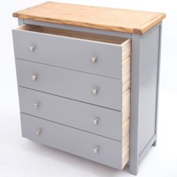 Mirano 4 Drawer Grey Chest of Drawers with Chrome Knob and Legs - Wilko - thumbnail 6