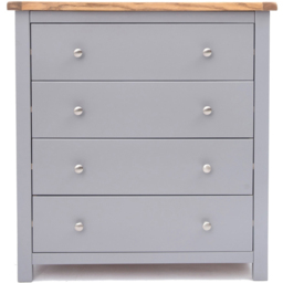 Mirano 4 Drawer Grey Chest of Drawers with Chrome Knob and Legs - Wilko - thumbnail 3