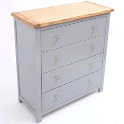 Mirano 4 Drawer Grey Chest of Drawers with Chrome Knob and Legs - Wilko - thumbnail 5