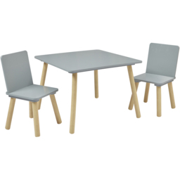 Liberty House Toys Kids Grey and Pinewood Table and Chair Set - Wilko - thumbnail 3