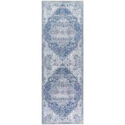 Origins My Washable Blue and Off White Garda Rug 67 x 200cm - Origins Rugs - Wilko - thumbnail 1