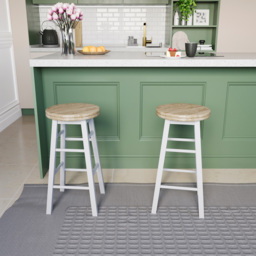 Chef Vida White Wooden Revolving Bar Stool - Size: 64 x 32 x 32cm - Wilko - thumbnail 5