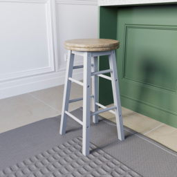 Chef Vida White Wooden Revolving Bar Stool - Size: 64 x 32 x 32cm - Wilko - thumbnail 4