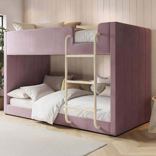 Flair Eden Pink Velvet Bunk Bed - Size: Single - Wilko - image 1