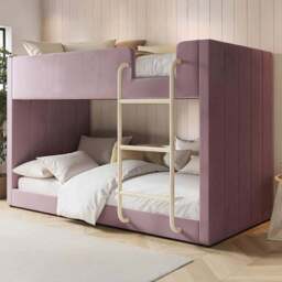 Flair Eden Pink Velvet Bunk Bed - Size: Single - Wilko