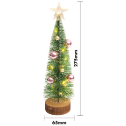 Xmas Haus Light Up Wooden Mini Christmas Tree 27.5cm - Size: 6 x 6 x 27cm - Multi - Wilko - thumbnail 6