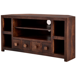 Brooklyn Nihash Toko 4 Drawer 6 Shelf Dark Mango Corner TV Unit - Brown - Wilko - thumbnail 7