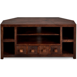 Brooklyn Nihash Toko 4 Drawer 6 Shelf Dark Mango Corner TV Unit - Brown - Wilko - thumbnail 5