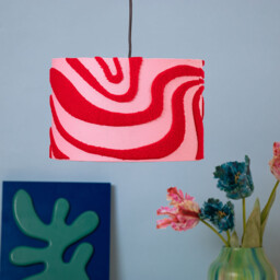 Swirl Embroidered Shade - Pink - Wilko - thumbnail 2