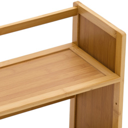 Living and Home 3 Shelf Natural Bamboo Desktop Bookshelf with Guardrail - Wilko - thumbnail 7