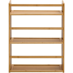 Living and Home 3 Shelf Natural Bamboo Desktop Bookshelf with Guardrail - Wilko - thumbnail 4