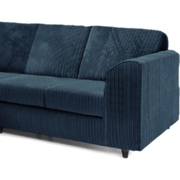 Luxor 5 Seater Navy Blue Jumbo Cord Full Back L Shaped Corner Sofa Set - Wilko - thumbnail 5