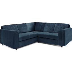 Luxor 5 Seater Navy Blue Jumbo Cord Full Back L Shaped Corner Sofa Set - Wilko - thumbnail 3