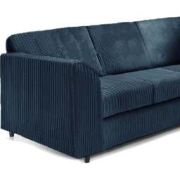 Luxor 5 Seater Navy Blue Jumbo Cord Full Back L Shaped Corner Sofa Set - Wilko - thumbnail 4
