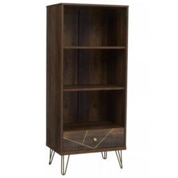 Premier Housewares Flori Single Drawer 3 Bookshelf - Size: 3 Shelf - Brown - Interiors by Premier - Wilko - thumbnail 4