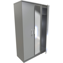 Crowndale Avon 3 Door Dusk Grey Mirror Wardrobe Ready Assembled - Wilko - thumbnail 6
