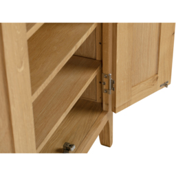 Julian Bowen Cotswold Oak and Veener Shoe Cupboard - Size: 36 x 60 x 94cm - Wood - Wilko - thumbnail 6