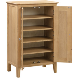 Julian Bowen Cotswold Oak and Veener Shoe Cupboard - Size: 36 x 60 x 94cm - Wood - Wilko - thumbnail 4