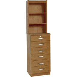 R White Cabinets 6 Drawer 3 Shelf Brown Chest of Drawers with Hutch - Wilko - thumbnail 3