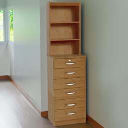 R White Cabinets 6 Drawer 3 Shelf Brown Chest of Drawers with Hutch - Wilko - thumbnail 1