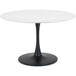 Julian Bowen Holland 4 Seater Round Pedestal Dining Table Black and White - Wilko - thumbnail 3