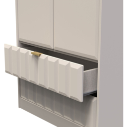 Crowndale Cube 2 Door 2 Drawer Matt Kashmir Wardrobe Ready Assembled - Size: 2 Door, 2 Drawer - Cream - Wilko - thumbnail 7