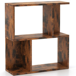 Costway 4 Shelf Rustic Brown Freestanding Bookshelf - Size: 50 x 18 x 56cm - Wilko - thumbnail 3