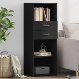 vidaXL 2 Drawer 3 Shelf Black Highboard - Size: 124 x 45 x 42.5cm - Wilko - thumbnail 1