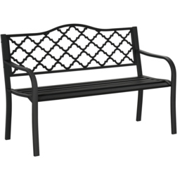 Outsunny 2 Seater Black Cast Iron Antique Bench with Armrest - Wilko - thumbnail 3