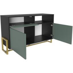 Decorotika Utopie 3 Door Singe Shelf Black and Green Modern Storage Cabinet - Size: 78.4 x 120 x 45cm - Multi - Wilko - thumbnail 4