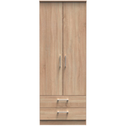 Crowndale Devon Ready Assembled 2 Door 2 Drawer Bardolino Oak Wardrobe - Size: 2 Door, 2 Drawer - Brown - Wilko - thumbnail 4
